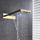 Melfi 22" Brushed Gold Rainfall Shower System, Square Handheld Shower, LED
