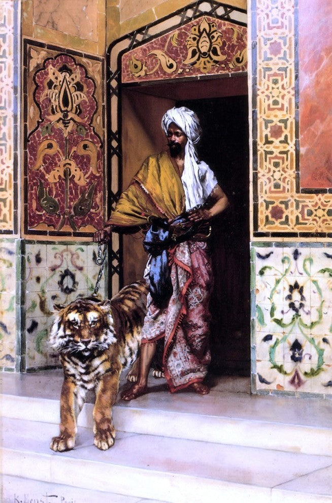 Rudolph Ernst The Pasha's Favourite Tiger, 18"x27" Gallery Wrapped Canvas