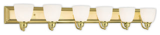 Handblown Satin Opal Bath Light, Polished Brass