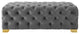 Modern Lounge Accent Chair Bench, Velvet Fabric Metal Steel, Grey Gray