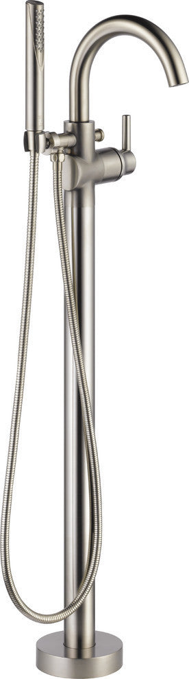 Delta Trinsic Contemporary Floor Mount Tub Filler Trim, Stainless, T4759-SSFL