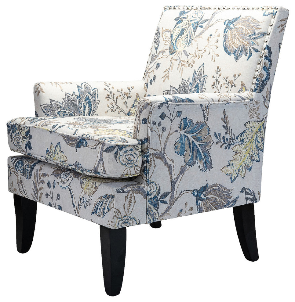 Herrera Classic Armchair With Pattern, Blue Floral