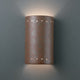 Ambiance Small Cylinder With Perfs Wall Sconce, Outdoor, Rust Patina