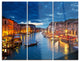 "Grand Canal at Night Venice" Photo Metal Wall Art, 3 Panels, 36"x28"