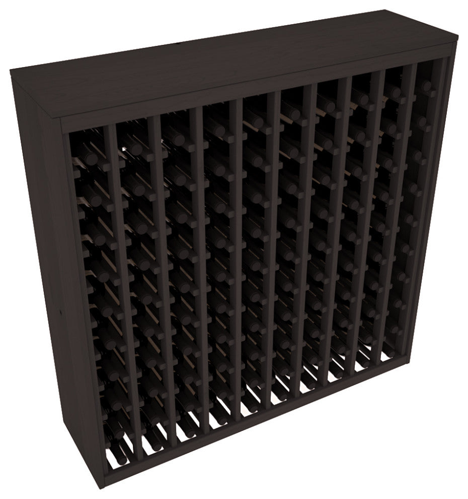 100-Bottle Deluxe Wine Rack,  Pine, Black Stain