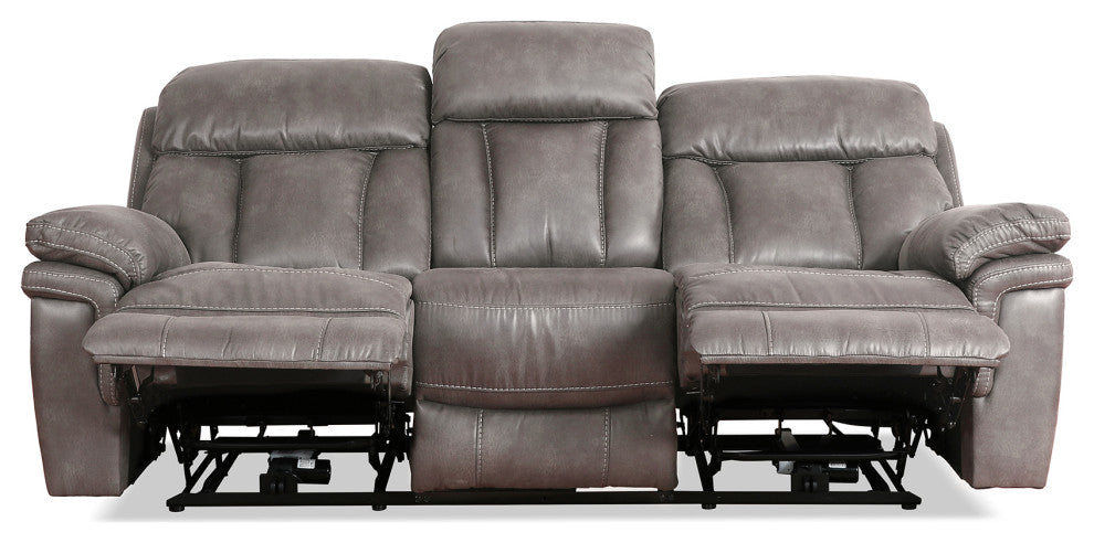 Estelle Power Reclining Sofa, Gunmetal Fabric