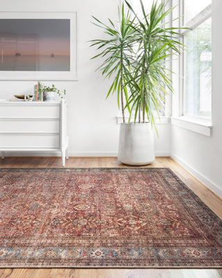Loloi Layla Lay-01 Rug, Brick/Blue, 2'6"x7'6" Runner