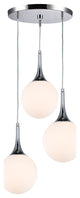 Woodbridge Lighting Alicia 3-Light Pendant Cluster, Chrome, Opal LED