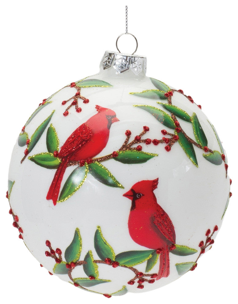 Cardinal Bird Ball Ornament, Set of 6
