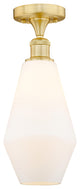 Cindyrella-1 Light 7" Semi-Flush Mount-Satin Gold -Cased Matte White Glass Shade