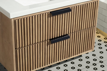 Ari Kitchen and Bath San Diego Bath Vanity, Weathered Fir, 30", Floating
