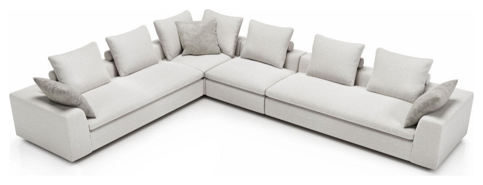 Lucerne Modular Chaise, Ashen Fabric, Ashen Fabric, Set17-4pc