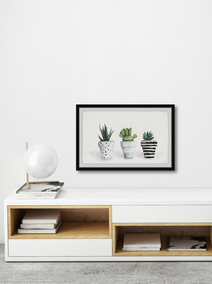 "Succulent Trio II" Framed Painting Print