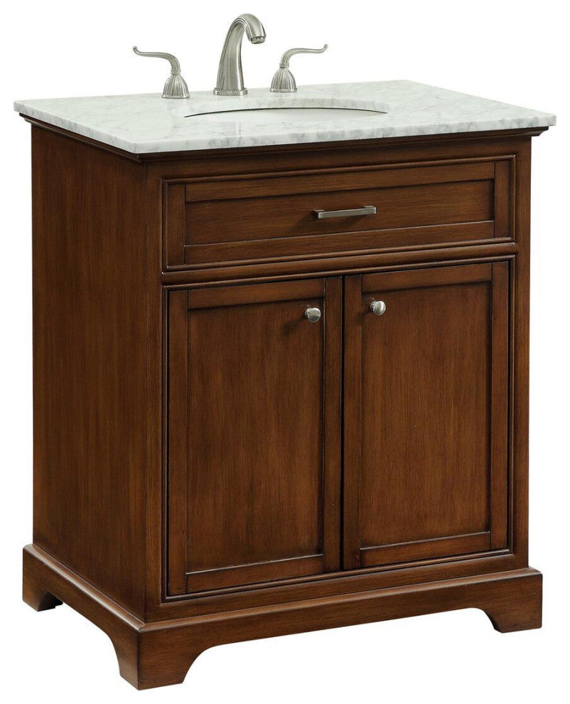 30" Single Bathroom Vanity Set In Teak