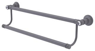 Carolina Crystal 36" Double Towel Bar, Matte Gray