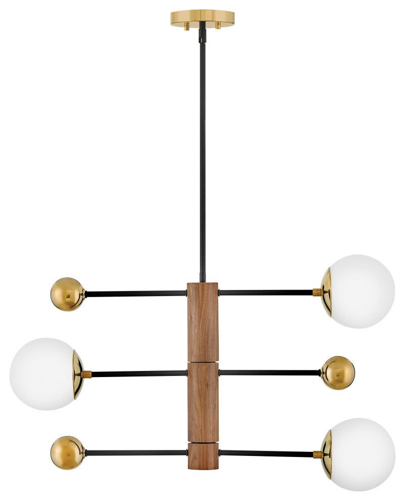 Lark Auggie Medium Adjustable Multi Tier Chandelier, Bright Brass