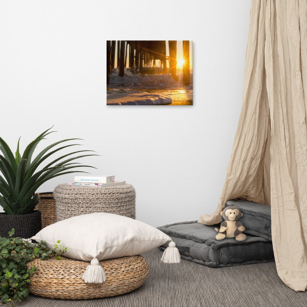 Sea Foam In The Sunlight Coastal Landscape Canvas Wall Art Print, 18" X 24"
