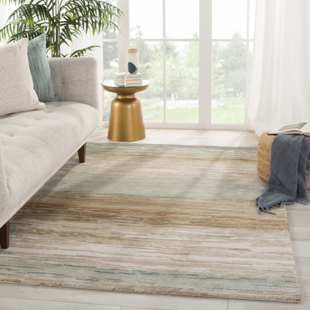 Jaipur Living Mondrian Handmade Abstract Tan/ Light Gray Area Rug 10'X14'