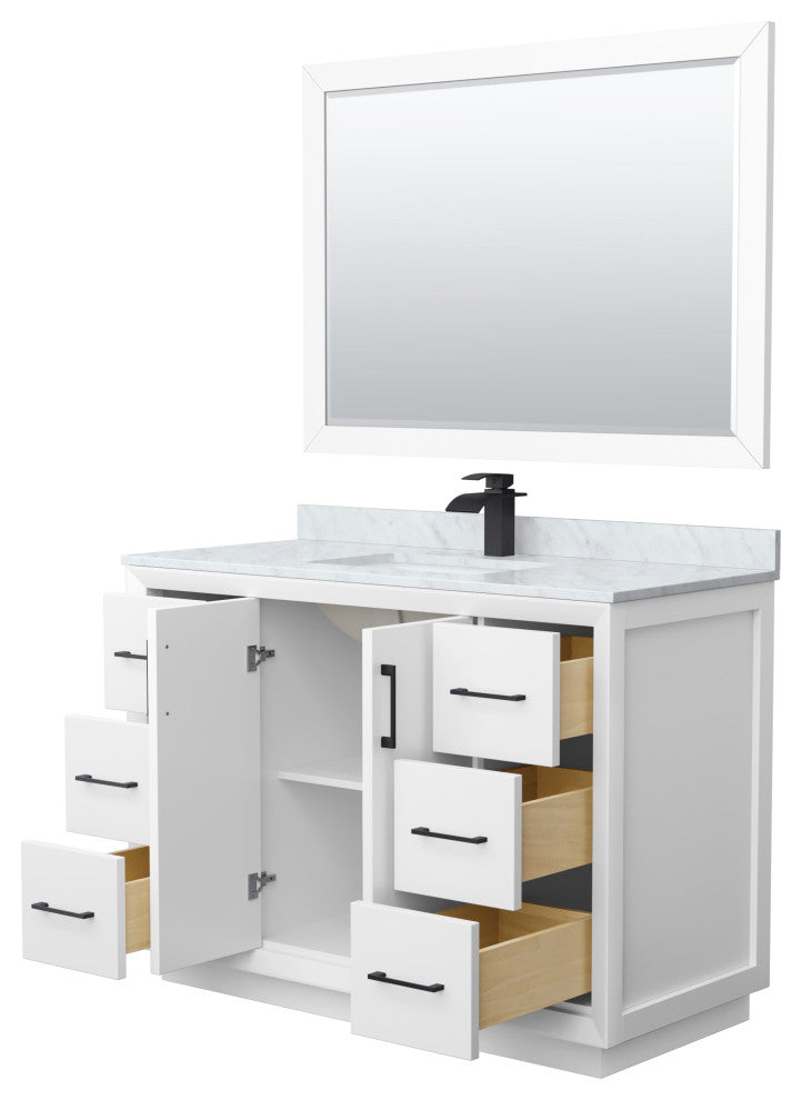 Wyndham WCF414148SWBCMUNSM46 Strada 48 Inch Single Bathroom Vanity in White
