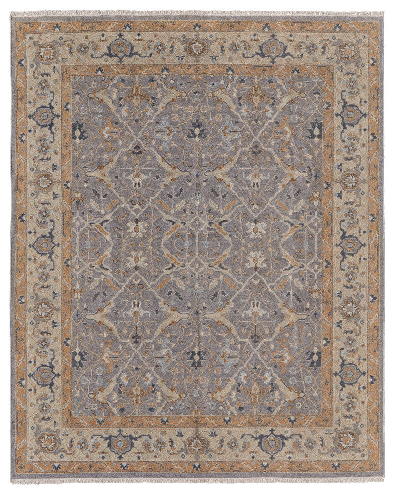 Aleska Traditional Oriental, Gray/Gold, 2'x3' Accent Rug