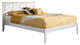 Celine Geometric Pattern White Solid Wood Platform Bed, Queen