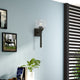 Aragon 1 Light Black Vanity Sconce