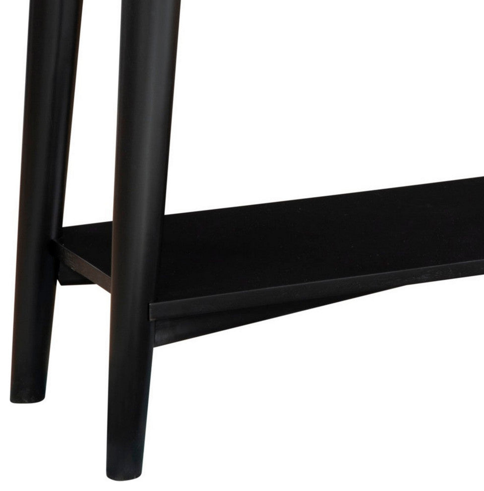 Benzara BM261881 Console Table With 2 Drawers and Angled Legs, Black