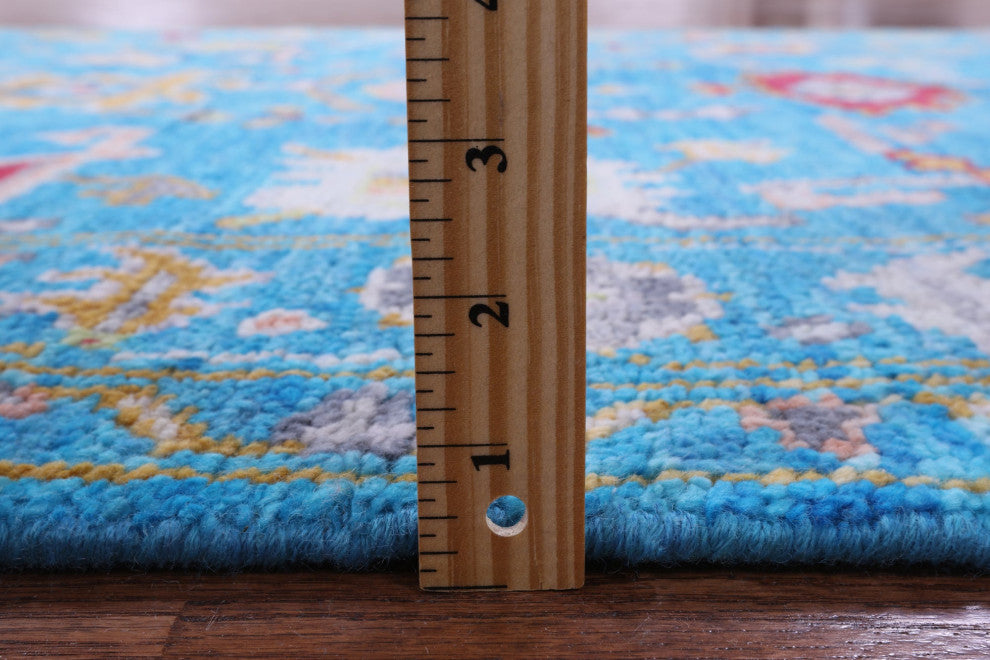 4' 2" X 10' 8" Runner Turkish Oushak Hand Knotted Wool Rug - Q13400