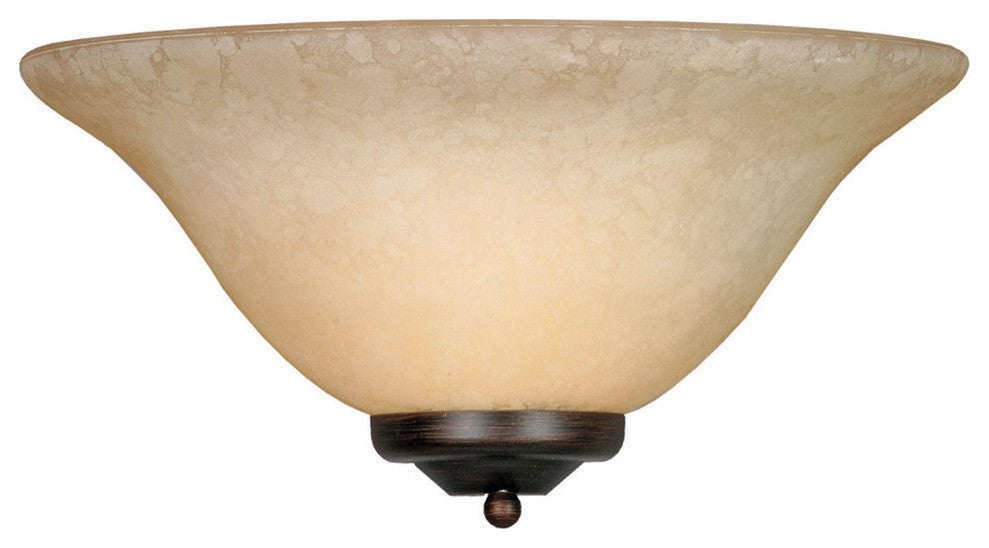 Multi-Family 1-Light Wall Sconce, Rubbed Bronze With Tea Stone Glass