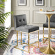 Counter Stool Chair, Velvet, Metal, Gold Gray, Modern, Bar Pub Cafe Bistro