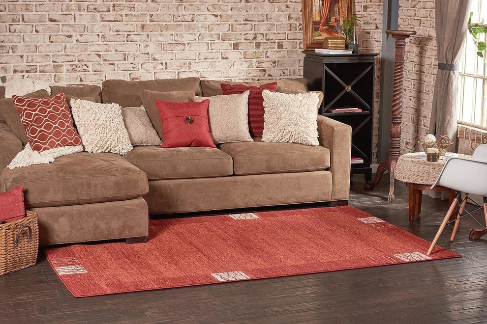 Rug Unique Loom Del Mar Rust Red Rectangular 5' 0 x 8' 0