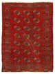 Red Fine Hand Knotted Vintage Bokhara Rug 3'8''x5'