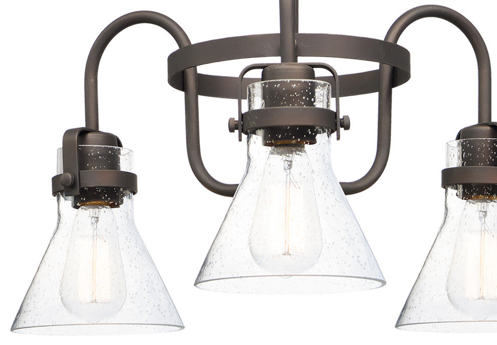 Maxim 26116 Seafarer 3 Light 22" Seedy Glass Chandelier - Polished Chrome