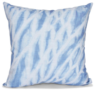 Shibori Stripe, Geometric Print Pillow, Blue, 18"x18"