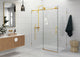 56"-60"x36"x78" Frameless Sliding Shower Door With Return Panel, Satin Brass