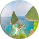 Tropical Island Panorama, Landscape Photo Disc Metal Wall Art, 23"