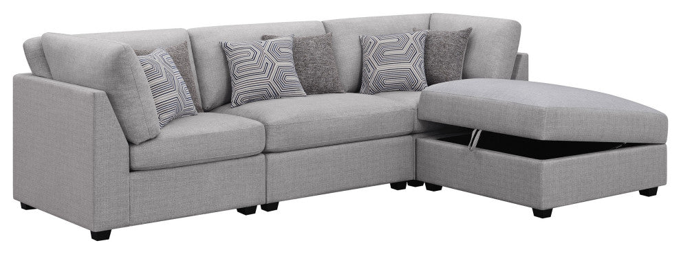 Cambria 4-piece Upholstered Modular Sectional Sofa Grey