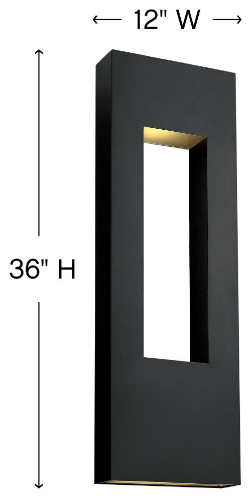 Hinkley Atlantis Extra Large Wall Mount Lantern, Satin Black