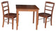 30X30 Dining Table With 2 Ladderback Chairs