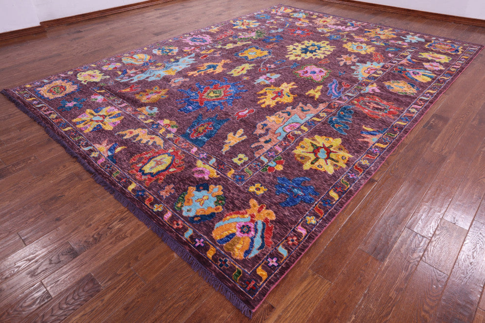 10' 0" X 13' 9" Hand Knotted Turkish Oushak Wool Rug - Q16100
