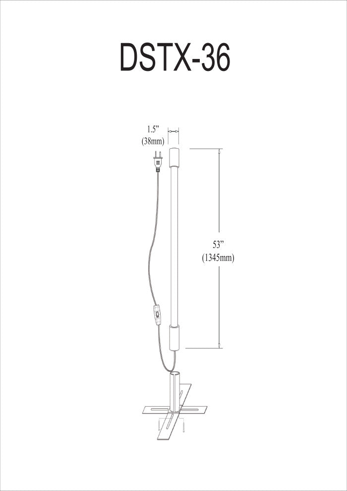 Lucas Indoor Fluorescent Light Stick With Stand, Blue