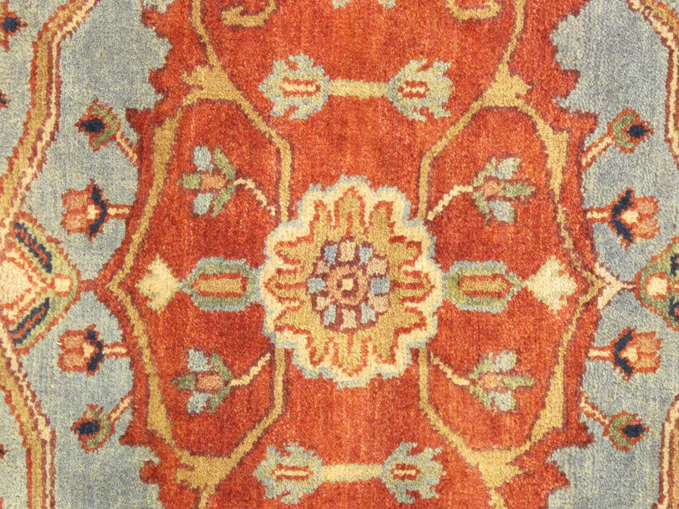 Pasargad Home Serapi Collection Hand-Knotted Rust Wool Area Rug, 8'x10'2"