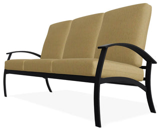 Belle Isle Cushion 3-Seat Outdoor Sofa, Stucco/Black