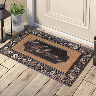 First Impression Rubber/Coir Dirt Trapper 18"x30" Welcome Doormat