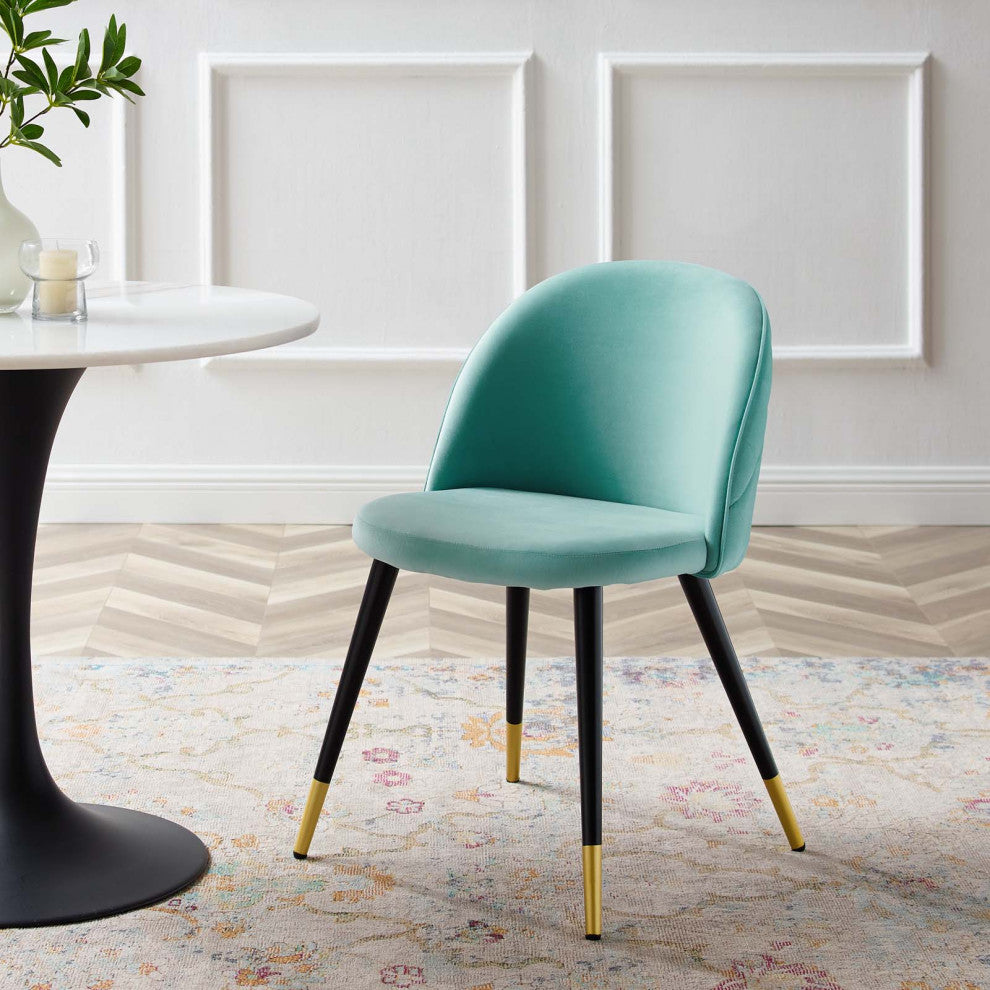 Cordial Performance Velvet Dining Chairs - Set of 2-Mint