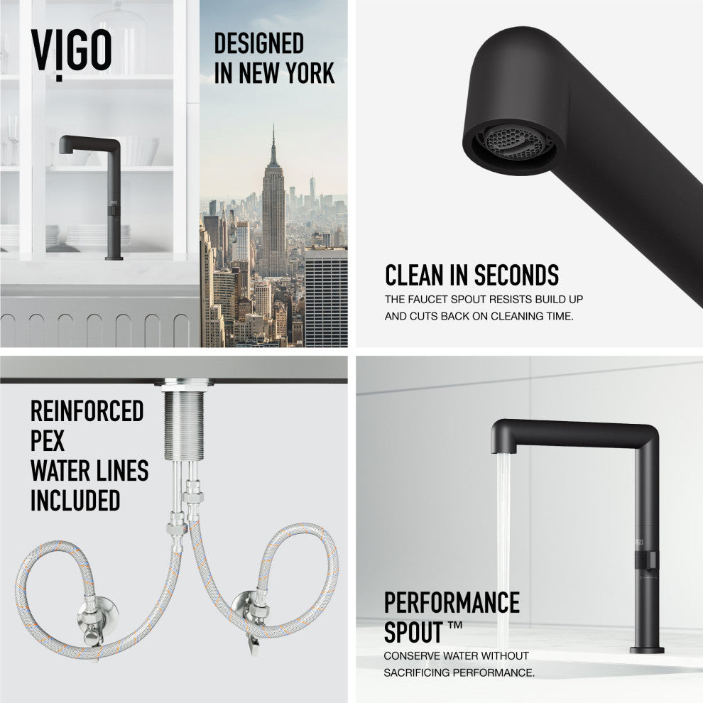 VIGO Jewel 11 in. H Single Handle Kitchen Bar Faucet, Matte Black