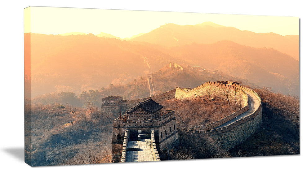 China Great Wall Morning, Landscape Canvas Art Print, 40x20