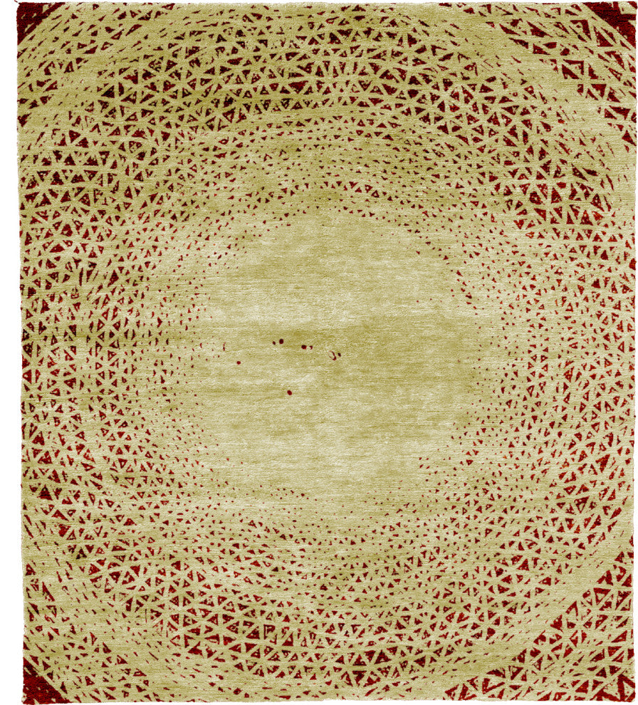 Zone B Wool Hand Knotted Tibetan Rug, 6' Square