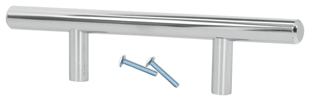 Solid Metal Bar Pull / Handle, Chrome, 3" Hole Centers, 6" Overall Length