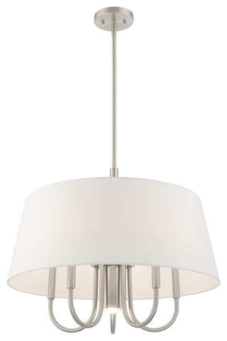 Livex Lighting Brushed Nickel 5 + 1 * Light Pendant Chandelier